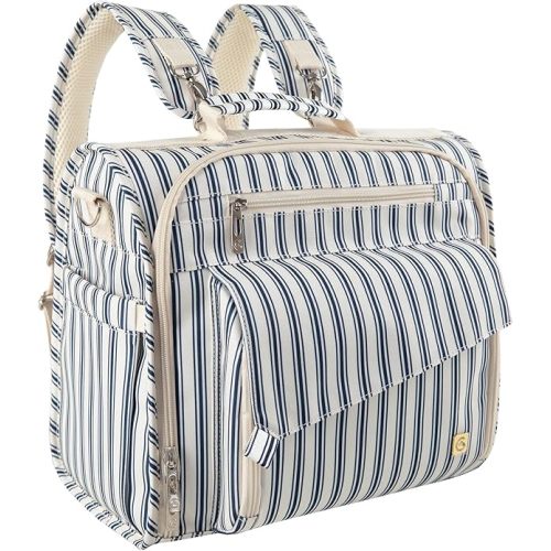 ALLCAMP Diaper Backpack, Waterproof Large Capacity Baby Bag, Multi-Function Nappy Bag with Stroller Hooks, Convertible Tote