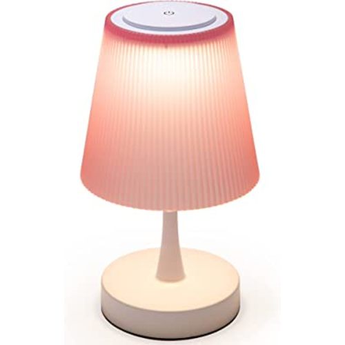 Pink Lamp for Girls Bedrooms - Modern Small Table Lamp for Bedroom, Bedside Nightstand, Nursery, Cute Kids Lamp with USB Charging Port, 3-Level Touch Dimmable Switch