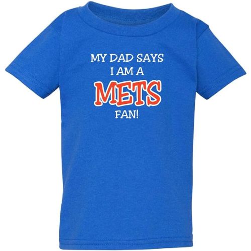 Curiositees My Dad/Grandpa/Uncle Says I am a Mets Fan Baby Boy Bodysuit Outfit - Royal