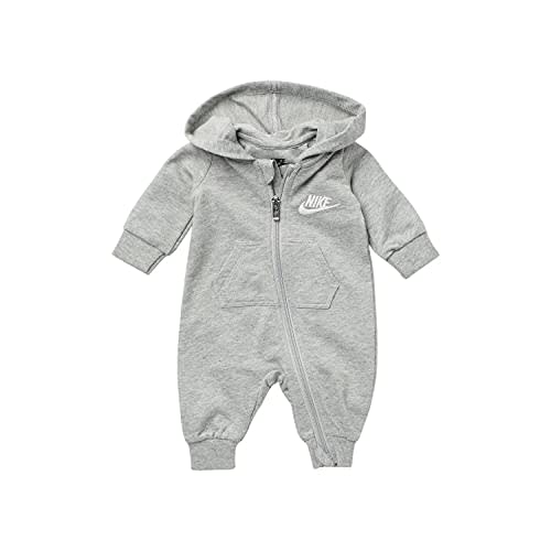 Nike Infant`s Zip Front Long Sleeve Hooded Coverall (Dark Grey Heather(56F814-042), 3 Months)