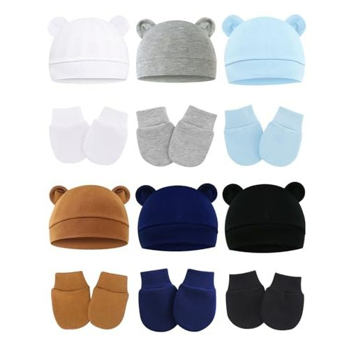 ZURLEFY Cute Baby Mittens Newborn, No Scratch Baby Boy Mittens, Baby Girl Hat Gloves for Toddlers, Infant, Newborn