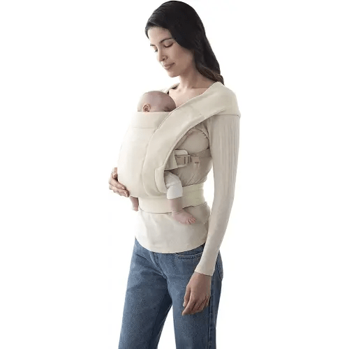 Ergobaby Embrace Cozy Newborn Essentials Baby Carrier Wrap (7-25 Pounds), Ponte Knit, Cream