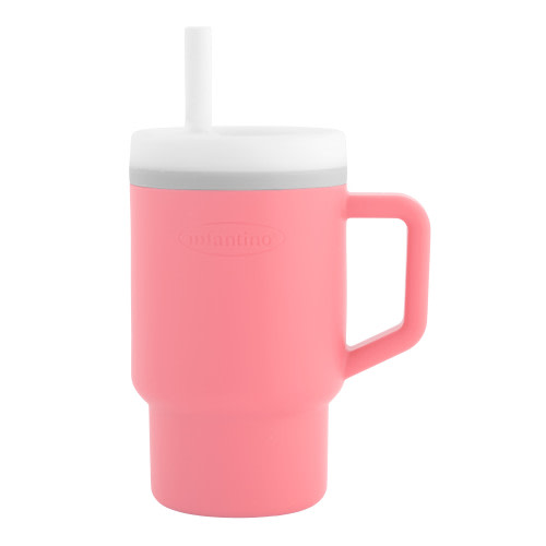 Infantino My 1st Tumbler – Adorable Miniature Tumbler with Leak-Resistant Straw and Toddler-Friendly Handle, Encourages Hydration, Easy to Clean, 9 fl. oz, Melon