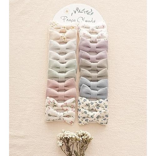 Baby Hair Clips with Bows for Girls,20pc Handmade Fully Lined Hair Barrettes,Hair Accessories for All Age Girls Toddlers Infants kids Gifts