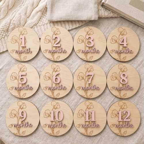 Custom Baby Name Sign Birth Flower Baby Sign Hello World Baby Milestone Cards Monthly Milestone Signs Newborn Footprint Keepsake Baby Gift