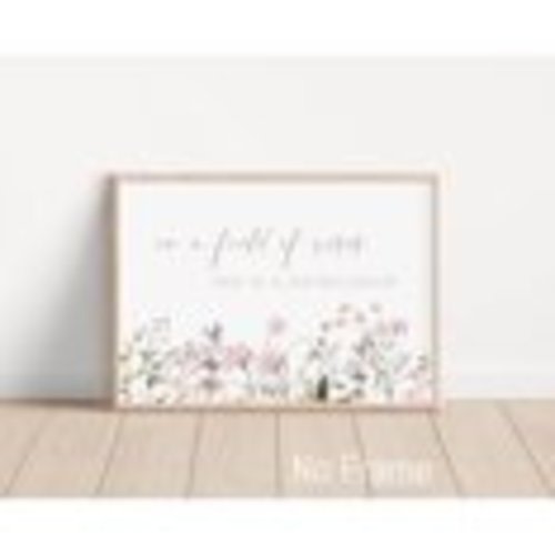 Wall Decor She is A Wildflower - in A Field of Roses Canvas Art Wall Art Prints Painting Picture Artwork Girl Nursery Baby Room Decoration for Living Room No Frame