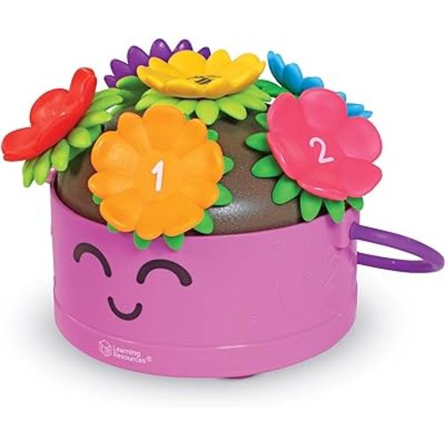 Learning Resources Poppy The Count & Stack Flower Pot - 15 Pieces, Fine Motor Skills Toys for Toddlers, Preschool Toys, Ages 18+ Months,Easter Basket Stuffers​