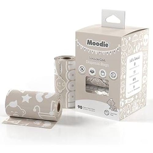 NEW Baby Disposable Diaper Bags (90 BAGS in TOTAL) | UNSCENTED Diaper Bags Disposable (6 Refill Rolls 9 x 13in) | Leak Proof Diaper Trash Bags | Baby Essential Item Diaper Change on the Go…