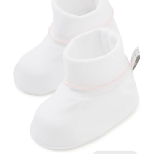 White/Pink Kissy Basics Booties