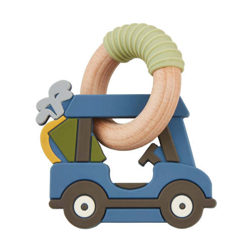 Silicone Teether, Blue Golf Cart