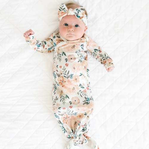 Newborn Knotted Gown - Autumn