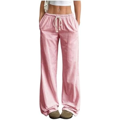 SOLY HUX Women's Drawstring Straight Leg Baggy Pants Casual Lounge Pants Trousers with Pocket