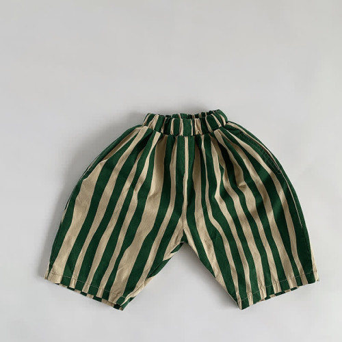 Striped Capri Pants in Green
