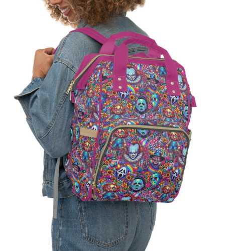 Horror Floral Multifunctional Diaper Backpack