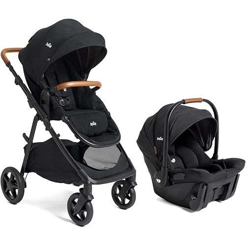 Ginger and Mint Latch Travel System – 4-in-1 Travel System with Base-Free Infant Car Seat & Stroller, Built-in Latch for Easy Install and an Included All-Terrain Stroller (Shale Dark)
