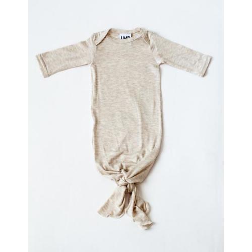 Snuggle Knotted Baby Gown Online | Natural Oatmeal | Little Nursling™ – LITTLEMISSDESSA