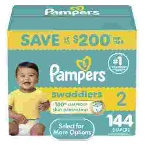 Pampers Swaddlers Baby Diapers Size 2, 144 Count (Select for More Options)