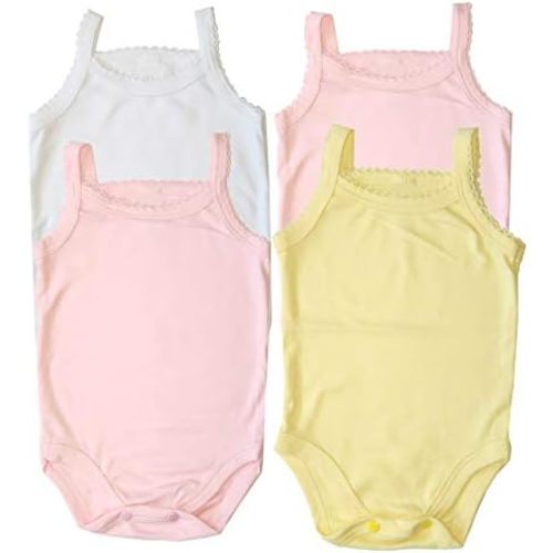 Baby Girls' Camisole Bodysuit Cotton Super Soft 4-Pack