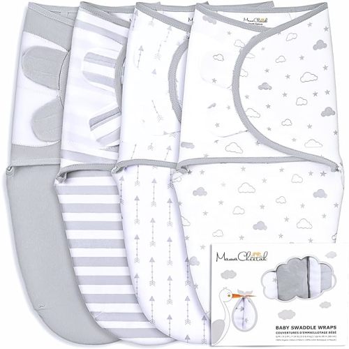 Mama Cheetah Baby Swaddle Sack 3-6 Month, Organic Cotton Swaddle Sleep Sack, Infant Swaddle Blanket, Swaddle Wrap for Large Babies, Baby Essentials, Easy Swaddles for Boy Girl, 4-Pack