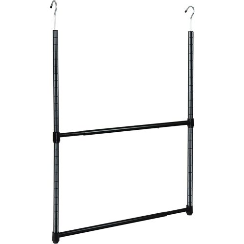 Oceanstar 2-Tier Portable Adjustable Closet Hanger Rod, Black (ACR1545B)