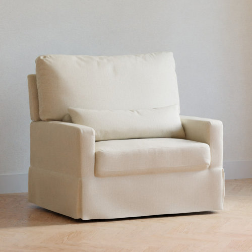 Namesake Crawford Pillowback Chair and a Half Upholstered Swivel Glider & Reviews | Wayfair