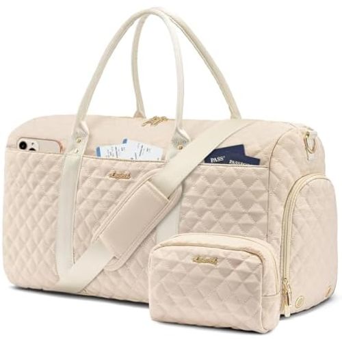 LOVEVOOK Travel Duffle Bag,Carry on Overnight Bag with Shoe Compartment,Weekender Bags for Women with Toiletry Bag,Gym Duffel Bag with Wet Pocket,Hospital Bags for Labor and Delivery