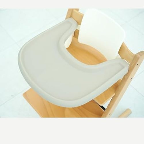 Full Coverage Stokke Tripp Trapp High Chair Placemat | Silicone High Chair Placemat | Lightweight | Dishwasher Safe| Easy to Clean (Light Grey)