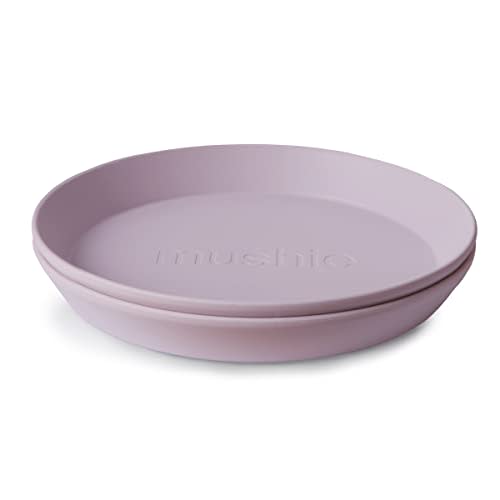mushie Round Dinnerware Plates for Kids | Made in Denmark, Set of 2 (Soft Lilac)
