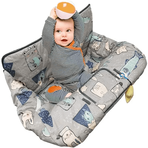 Shopping Cart Cover for Baby Cotton High Chair Cover, Machine Washable for Infant, Toddler, Boy or Girl (Cute)