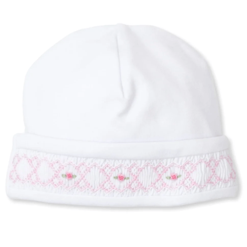 Kissy Kissy KG510110N Pink/White Hand Smocked Hat (HE)