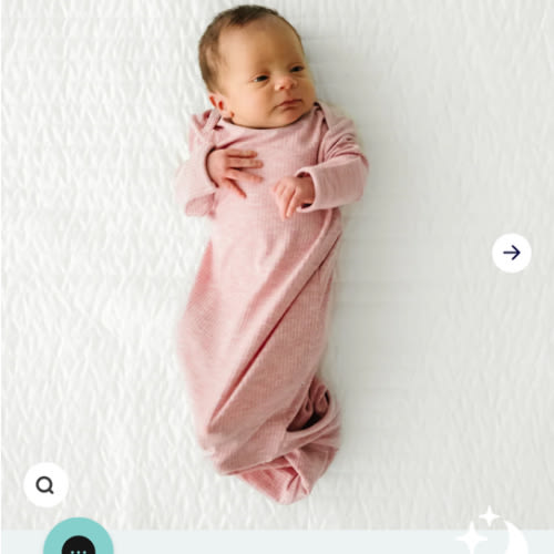 Heather Mauve Ribbed Infant Gown - Little Sleepies