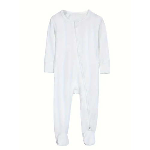 SXIMEE Bamboo Viscose Long Sleeve Pajamas For Unisex Baby, 2 Way Zipper with Mitten Cuffs, Non-Slip Sleepers, Sleep 'N Play