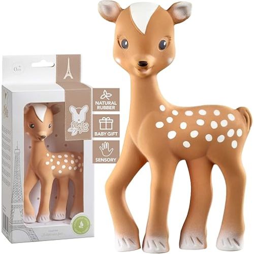 Sophie la girafe Fanfan The Fawn | Teether Friend to Sophie la girafe | Natural Rubber | Designed for Teething Babies | Awaken All 5 Senses | Easy to Clean
