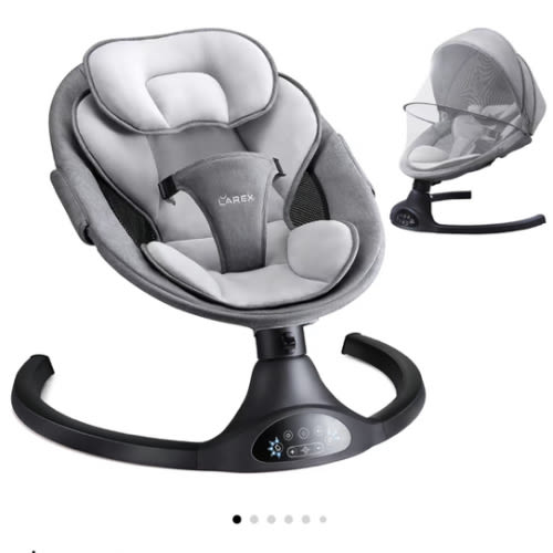 LAREX Baby Swing for Infants | Electric Bouncer for Babies, Portable Swing for Baby Boy Girl, Remote Control Indoor Baby Rocker with 5 Sway Speeds,1 Seat Positions, 10
Music and Bluetooth (Black)