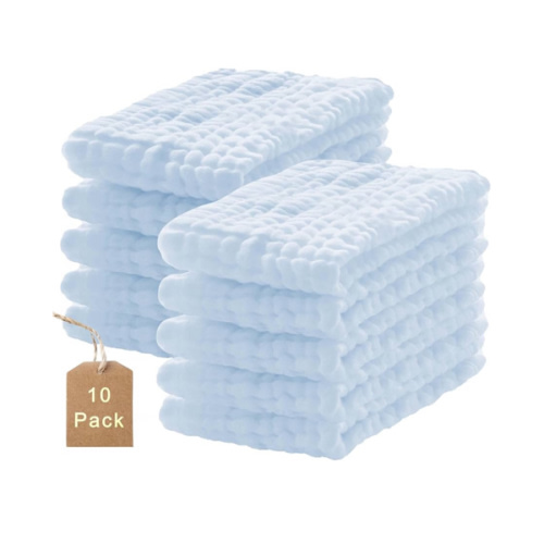 10-Pack Burp Cloths,100% Cotton Muslin Thickened Baby Burp Cloths Super Soft and Absorbent, Newborn Towels 20" x 10"(Blue) : Amazon.com.au: Baby