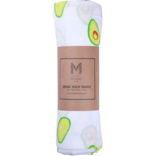 Organic Cotton Muslin Swaddle, Avocado - Malabar Baby Swaddles & Sleep Bags | Maisonette