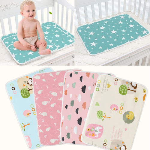 D-GROEE Printing Waterproof Diaper Changing Pad, Reusable Breathable Leak Proof Mattress Pad Portable Travel Baby Changing Mat