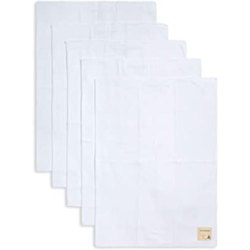 Burts Bees Baby Infant Burp Cloths, 100% Organic Cotton Extra Absorbent Soft Fabric Drool Cloths, 5-Pack Newborn Must-Have Essential Large Burping Cloths, One Size 17 x 11.75 Inches