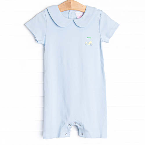 Putting Around Pima Embroidered Short Romper, Blue
–
Stitchy Fish
