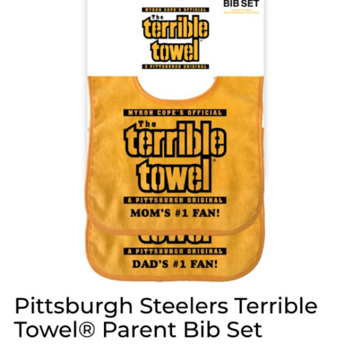 Pittsburgh Steelers Terrible Towel Parent Bib Set