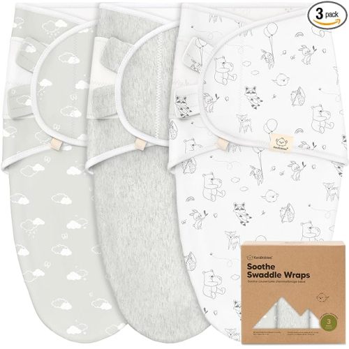KeaBabies 3-Pack Organic Baby Swaddle Sleep Sacks - Swaddles for Newborns, Infant 0-3 Months, Baby Girls, Boys, Soft & Snug Newborn Sleep Sack, Nursery Swaddling Blankets (Aspire, OS)
