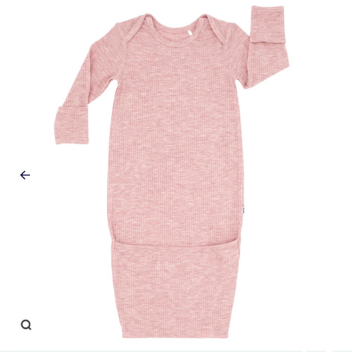 Heather Mauve Ribbed Infant Gown - Little Sleepies