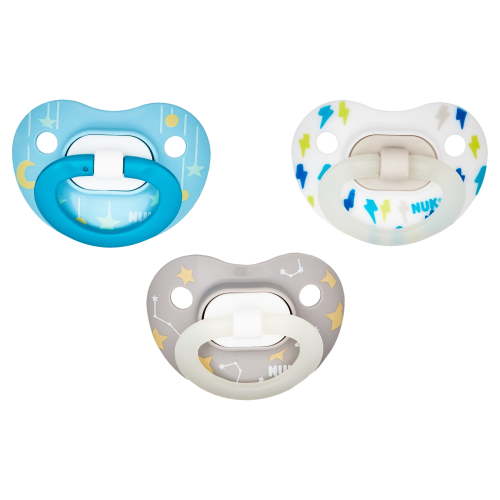 NUK Orthodontic Pacifiers, 6-18 Months, Neutral, Unisex, 3 Pack
