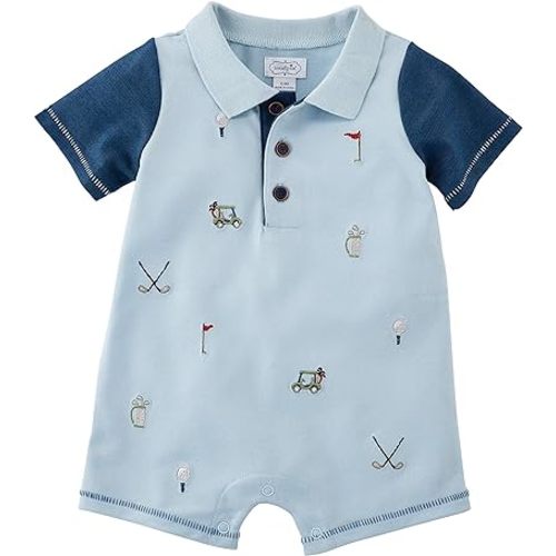 Mud Pie baby-boys Golf Pique Schiffly Romper: Clothing, Shoes & Jewelry