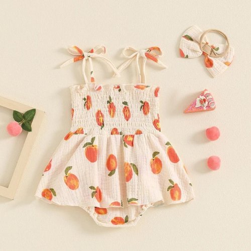 Peachy Keen Onesie Dress & Bow – The Ollie Bee