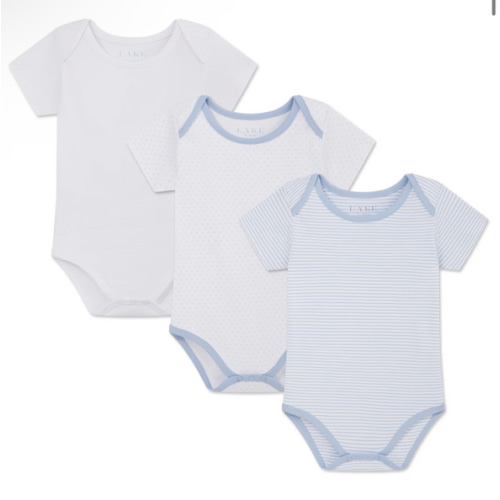 LAKE | Baby | Pima Cotton Pajamas | Parisian Blue Baby Bodysuit Bundle