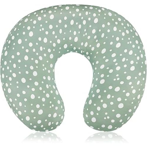 GFU Nursing Pillow Cover for Boys and Girls, Breastfeeding Pillow Case for Newborn, Soft Baby Breastfeeding Pillow Slipcover, Green Stretchy Feeding Cover (Cover Only)