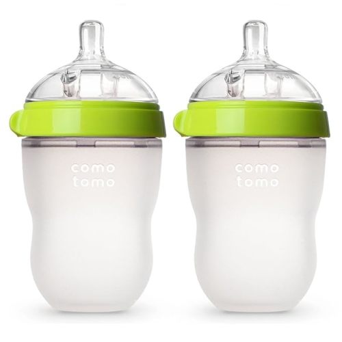 Comotomo Baby Bottles, Green, 8 oz, 2 Count