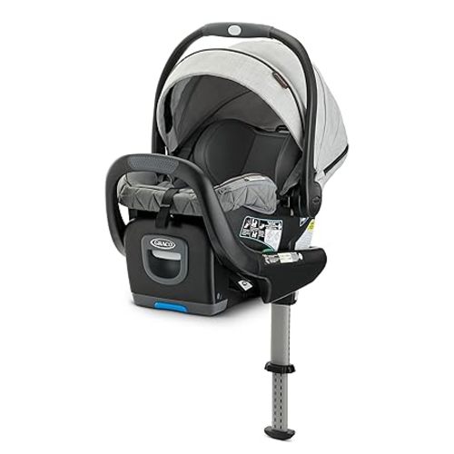 Graco Premier SnugRide SnugFit XT Infant Car Seat W/ Load Leg & Anti-Rebound Bar for Extra Safety, SnugLock Easy Install Rear Facing Baby Car Seat, Privacy Drape, Storage Pocket, Midtown