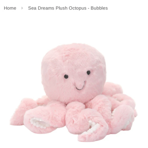 Sea Dreams Pink Plush Octopus Stuffed Animal Toy - Bubbles – Lambs & Ivy
